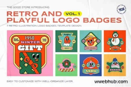 Retro and Playful Winter Logo Badges