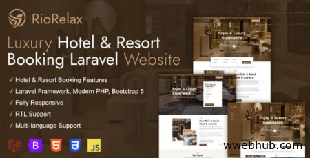 RioRelax v1.8.4 Free– Laravel Luxury Hotel & Resort Booking Website PHP Script