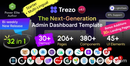 Trezo v4.1 - Tailwind, Material, Bootstrap, React, Angular, Vue, Laravel & .NET Admin Dashboard Template