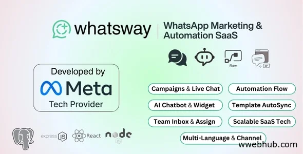 Whatsway v2.0 - WhatsApp Marketing & Automation SaaS Platform with Bots, Chats, Bulk Sender & AI